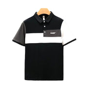 Trend Stitching Contrast Color Polo Shirt Men's Short Sleeves - Cool Urban Store